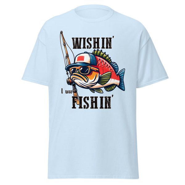 Funny Bass Fishing Shirt – Wishin' I Was Fishin' Graphic Tee - Image 8