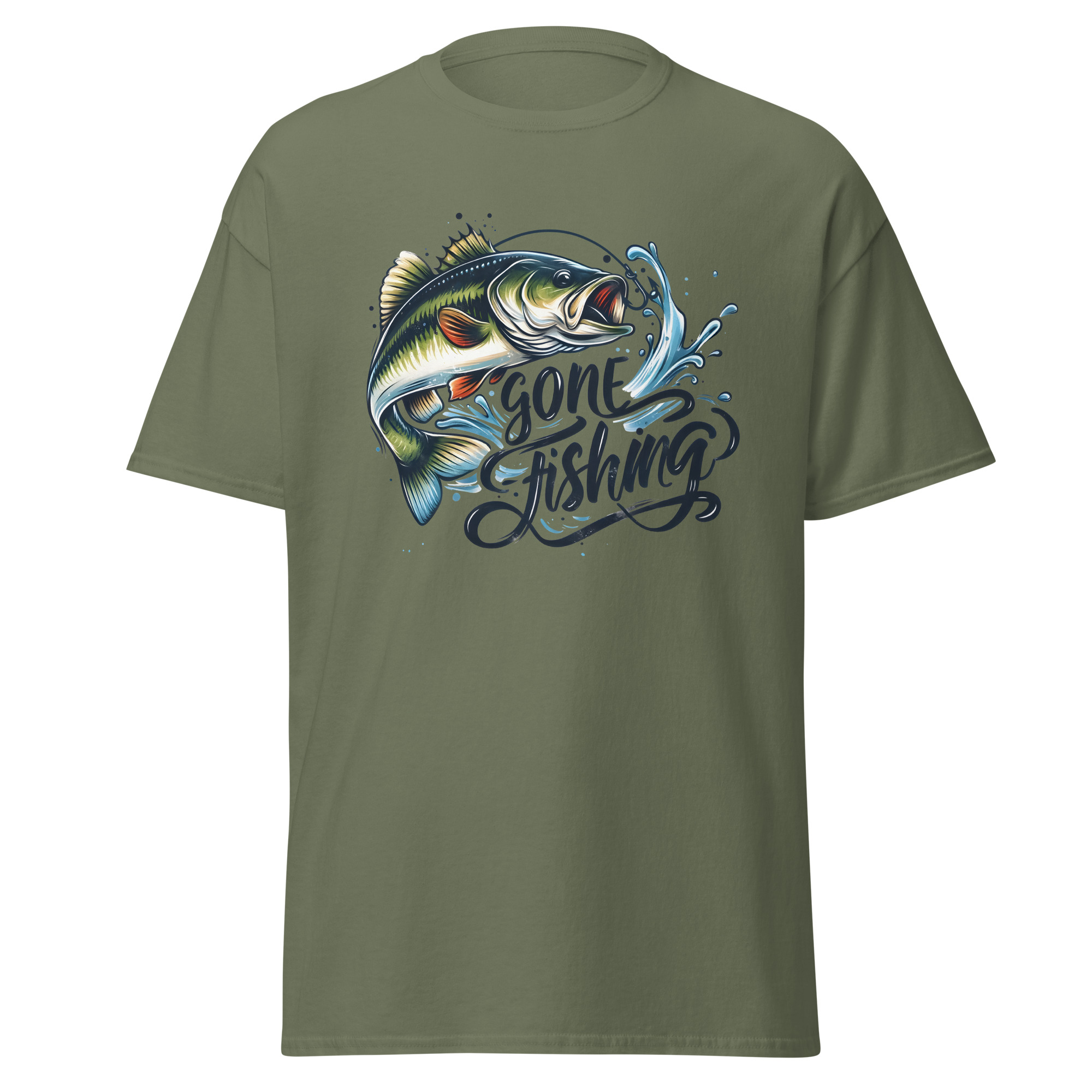 Gone Fishing Shirt – Classic Largemouth Bass Graphic Tee for Men & Women | Printed in USA
